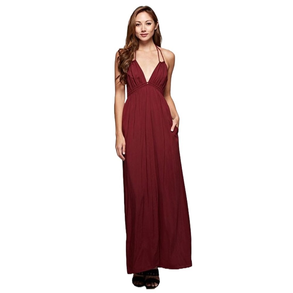 Lovestitch Merlot Halter Maxi Dress IMP-8044MSV